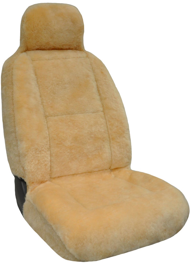 Eurow Australian Merino Sheepskin Car Seat Cover, Plush Universal Fit for Most Vehicles, Summer Cool & Winter Warm, Side Airbag Safe, Easy Installation, 56 x 23 Inches, Single Seat, Beige - Image 1